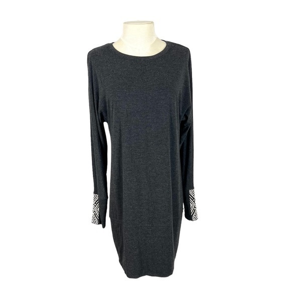Life Is Good Dresses & Skirts - Life is Good tribal motif cuff tunic top sweatshirt dress‎ size XS gray sweater